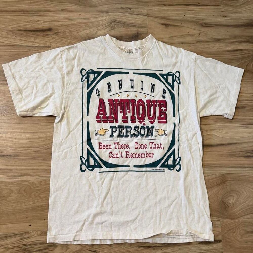 Vintage 1993 "Genuine Antique Person"l single stitch grandpa tee size large